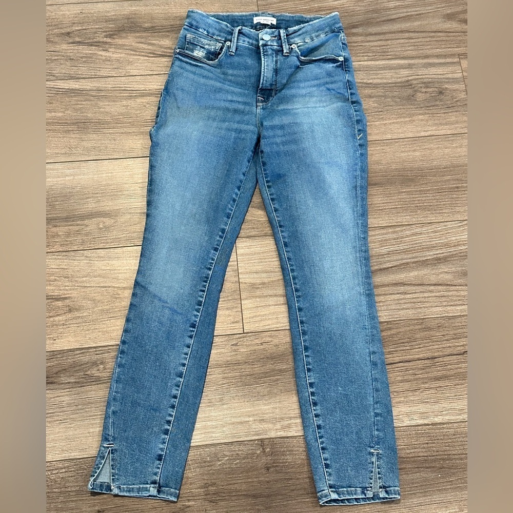 NWOT Good American Split Ankle Skinny Jeans Size 2